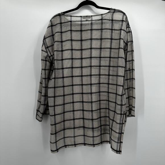 John Mark Shirt Top Womens Small Beige Boxy Knit Minimalist Casual Flowy - Picture 4 of 13